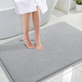 OLANLY Memory Foam Large Bathroom Rug 47x32, Absorbent Bath Mat, Light Grey by OLANLY