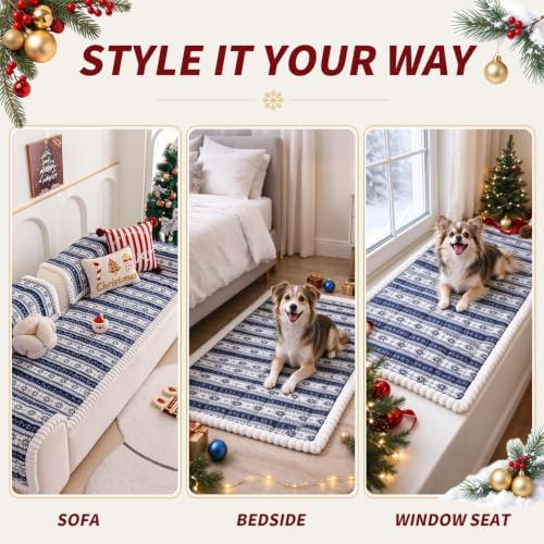 Christmas Couch Cover, Christmas Plush Sofa Cover for Dog Pet 1PC - Image 5