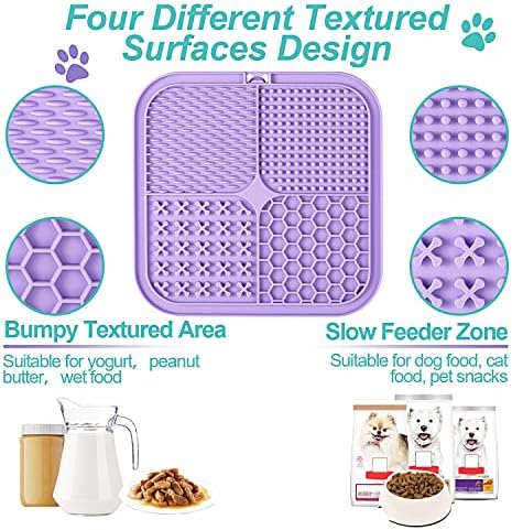 LUKITO Lick Mat for Dogs & Cats 2 Pack, Slow Feeder Licking Pad - Image 4