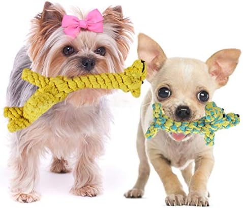 SunGrow Cotton Rope Dog Toys, 2 Pack Puppy & Giraffe - Image 2