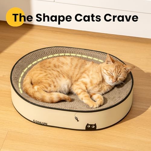 Conlun Oval Cat Scratcher Bed | Scratching Bowl Lounge - Image 4