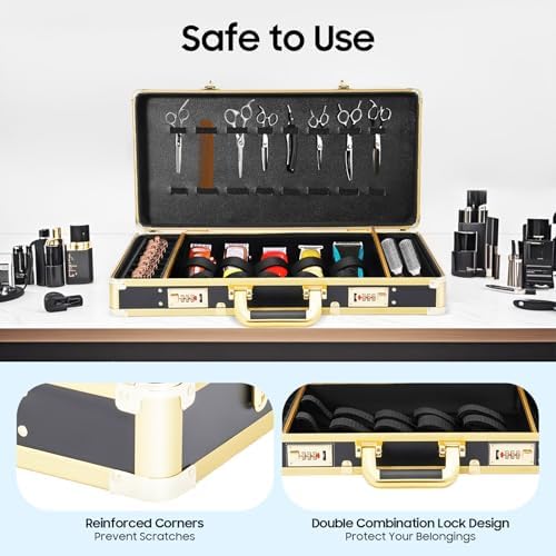 Barber Carrying Case with Code Lock, Portable Salon Stylist Carrying Case - Image 5