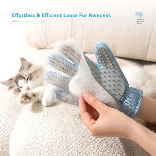 Cat Grooming Gloves, Upgraded 2-in-1 Double-Sided - Image 3