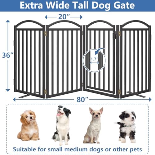 Malier Metal Freestanding Dog Gates, Outdoor Indoor Dog Fences, Extra Wide - Image 6