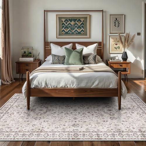 Area Rug 4x6 Ft Washable: Non Slip Soft Stain Resistant Throw Bedroom Rugs - Image 4