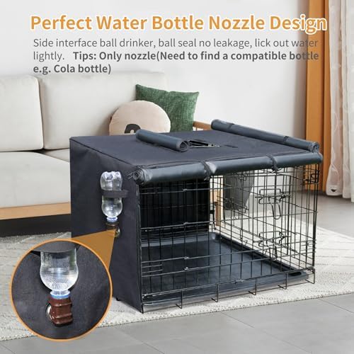 DONORO Dog Crate Cover 24 Inch Waterproof Pet Kennel Cover 600D Heavy Duty Dog - Image 2