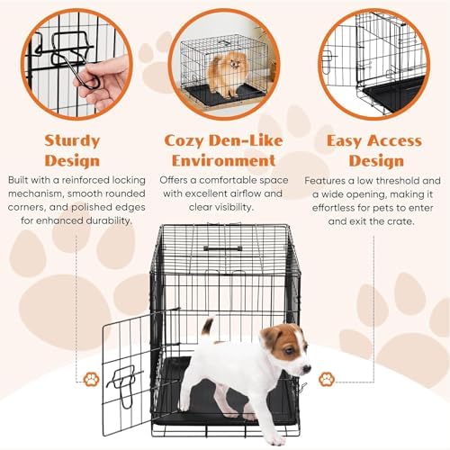Sweetcrispy 18 Inch Dog Crate, Small Dog Cage, Foldable Puppy Pet Kennel - Image 3
