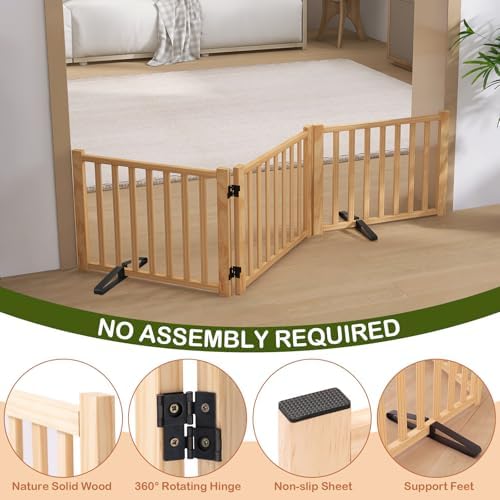 Wooden Freestanding Dog Gate Indoor - Image 6