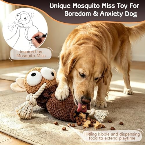 Yipetor Mosquito Squeaky Dog Toy, Cotton Rope Chew Toy - Image 3