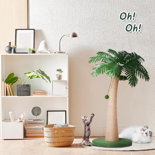43.3inch Palm Tree Shape Style Sisal Cat Tree Scratching Post Cats, Wear - Image 7