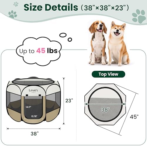 Love's cabin Pet Puppy Dog Playpen, Large Dog Tent Crates Cage Indoor/Outdoor - Image 3