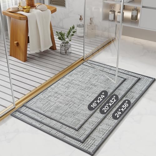 Bath Mat Non Slip, Quick Dry Bathroom Rug Under Door - Image 2