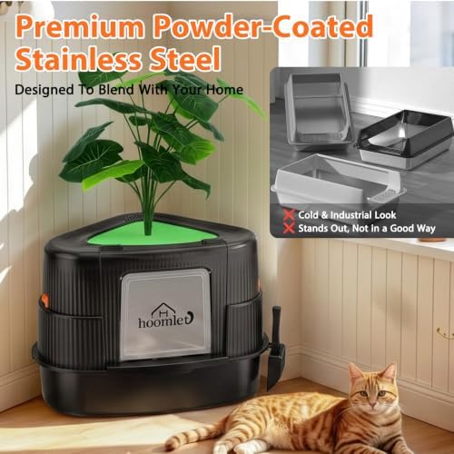 Large Enclosed Corner Cat Litter Box - Image 5