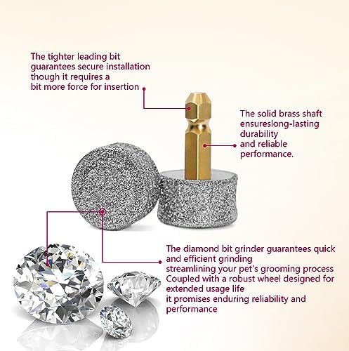 Pet Dog Nail Grinder Replacement Heads Coarse, Diamond Grit Drum - Image 2