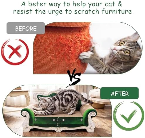 Luxury Cardboard Cat Scratcher Sofa Bed, Couch Shaped Cat Scratching Board - Image 5