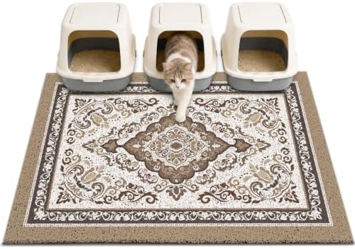 Unicorn Catcher 40"x30" Cat Litter Mat Non-Slip Washable Litter Box Mat by UnicornCatcher