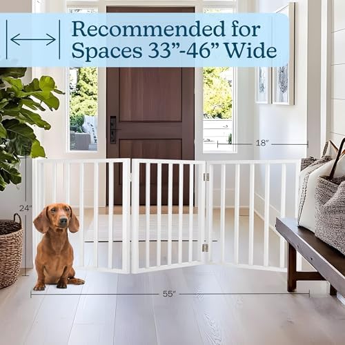 PETMAKER Pet Gate, 3 Panel Freestanding Dog Gate Indoor, 54” x 24” - Image 5