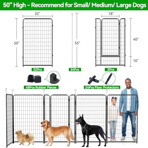 Kfvigoho Dog Playpen Outdoor Extra Wide 24 Panels Heavy Duty Dog Fence 50" - Image 3