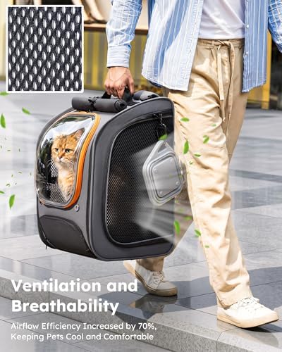 Pecute Cat Backpack Carrier, Large Space Cat Bubble Backpack - Image 4