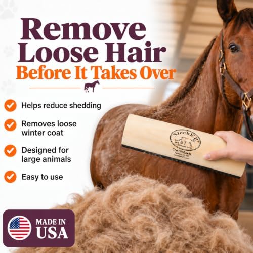 SleekEZ 10 Inch Horse Brush – Patented Horse Shedding Blade Made in USA - Image 3