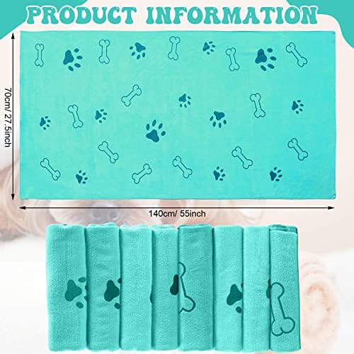 Peryiter 8 Pcs Dog Towels Pet Bath Drying Towels 55 x 28 Inches Large Absorbent - Image 3