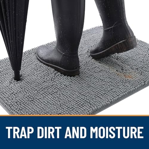 OLANLY Dog Door Mat for Muddy Paws 48x30, Super Absorbent Chenille Mud Mat - Image 2