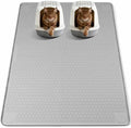 Silicone Cat Litter Mat for Litter Box 57”x40” Large Cat Mat, Light Grey by Bartuke