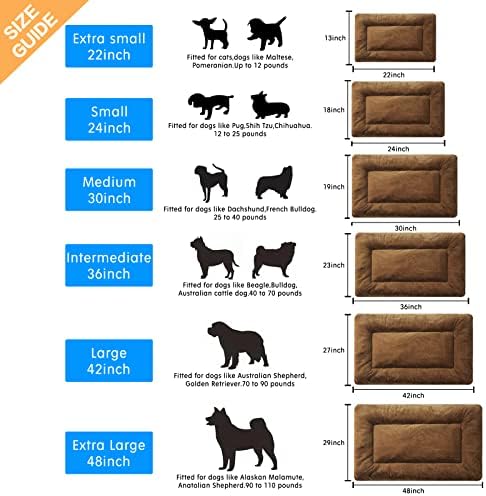 Dog Crate Pad Washable Dog Bed for Crate Small Cozy Mat 24-Inch Brown - Image 2