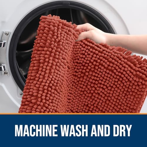 OLANLY Dog Door Mat for Muddy Paws 59x24, Super Absorbent Chenille Mud Mat - Image 5