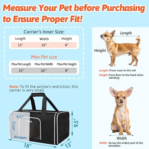 Petskd Small Pet Carrier 18"x13"x9.5" - Image 3