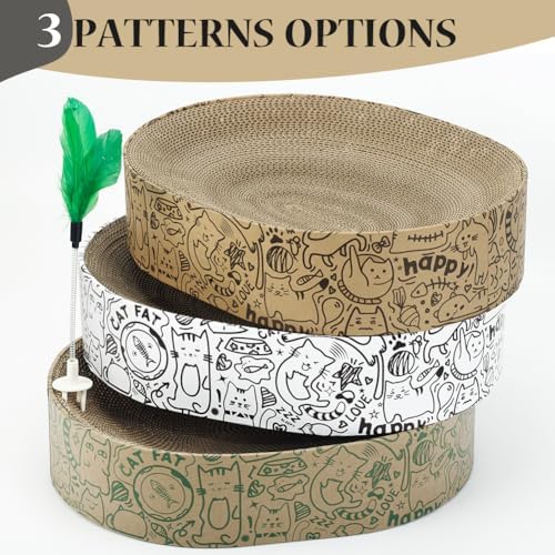 Cat Scratcher Cardboard, 2in1 Oval Cat Scratcher Bed - Image 7