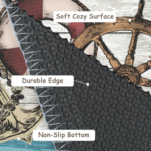 Giwawa Nautical Anchor Bath Rug Coastal Boat Bathtub Mat Extra Absorbent - Image 4