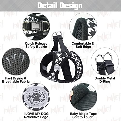 BEAUTYZOO Small Dog Harness and Leash Set, No Pull Puppy Pet Vest- Black - Image 3