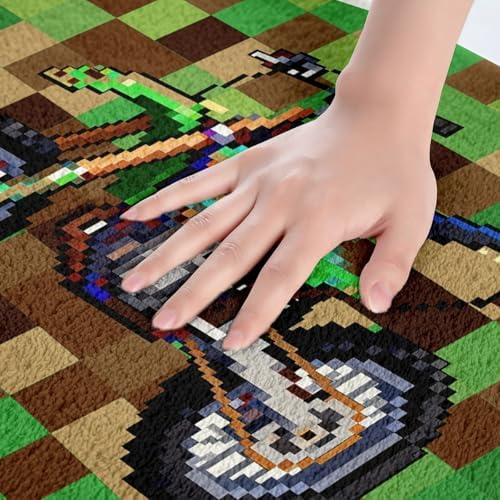 Cool Motorcycle Bathroom Rug, Pixelated Geometric Grid Non Slip Bath Mat - Image 4