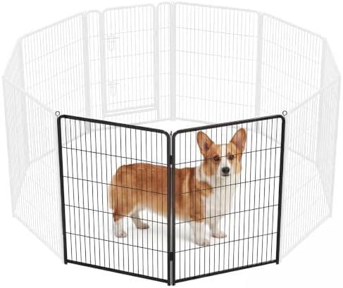 DUMOS Dog Playpen 40 Inch 2 Panels Indoor Outdoor Metal Pet Fence by DumosLifestyle