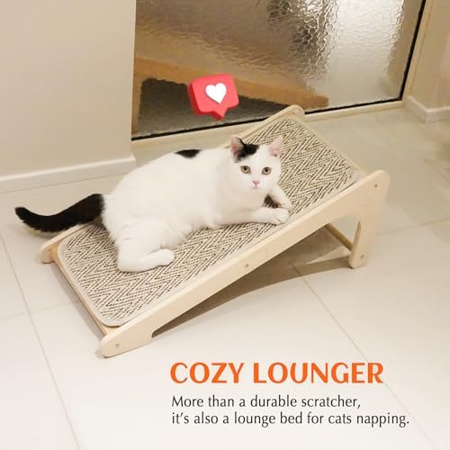PETKARAY Cat Scratcher, Sisal Cat Scratching Ramp, L Shape Scratch Board - Image 6