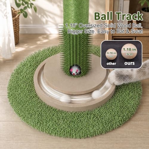 40" Cactus Cat Scratching Post, Natural Sisal Rope Scratcher Post - Image 6