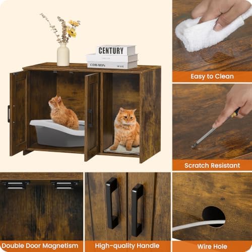 Dwanton Cat Litter Box Enclosure, - Image 4