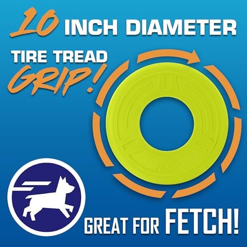 Nerf Dog Atomic Flyer Outdoor Dog Toy, 10 Inch Flying Disc Dog Fetch Toy - Image 2