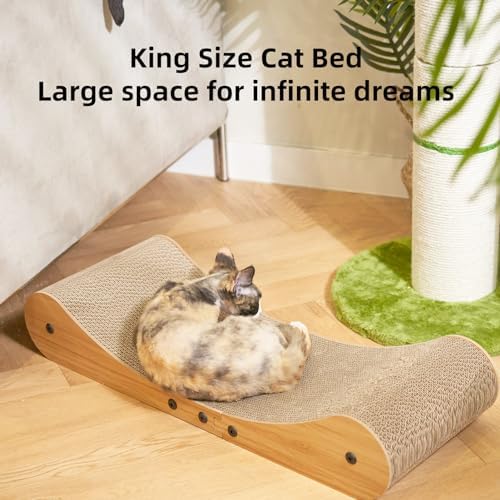 Nekosan Cat Scratcher Cardboard Bed, 27.5" Extra Large Cat Scratch Sofa Bed - Image 4