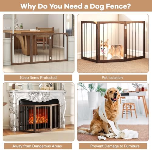 Giantex Freestanding Foldable Dog Gate Indoor - Image 5