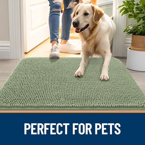 OLANLY Dog Door Mat for Muddy Paws 59x24, Super Absorbent Chenille Mud Mat - Image 6