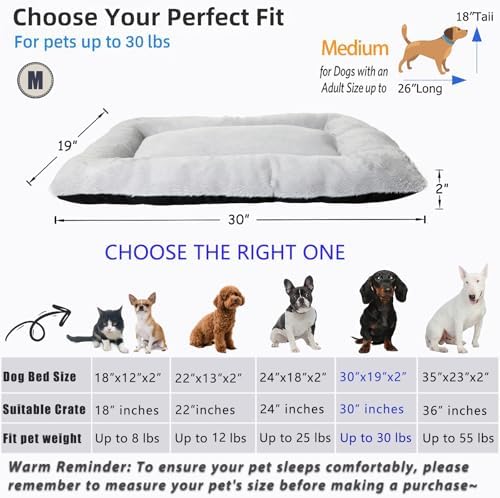 Dog Crate Pad 30 x 19 for Medium Size Dogs, Super Soft & Plushy Puppy Bed - Image 4