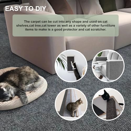 Cat Scratching Climbing Carpet Mat, Self-Adhesive Couch Furniture Protector - Image 5