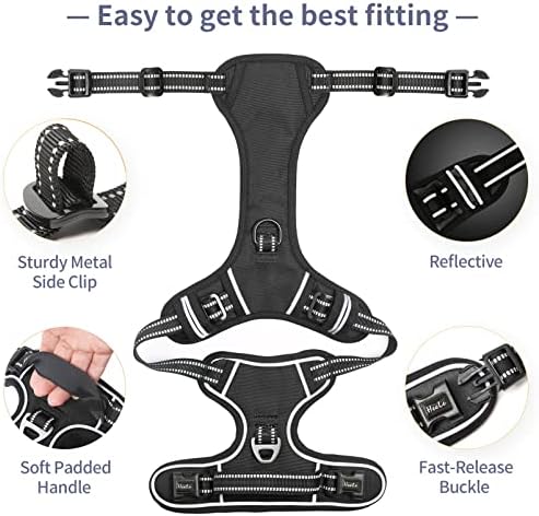 HEELE Dog Harness, No Pull Adjustable Padded Reflective Harness - Image 3