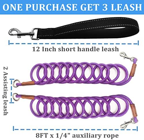 8 FT Double Dog Leash, 2 Way Mulitiple Dog Leash Detachable No Tangle - Image 3
