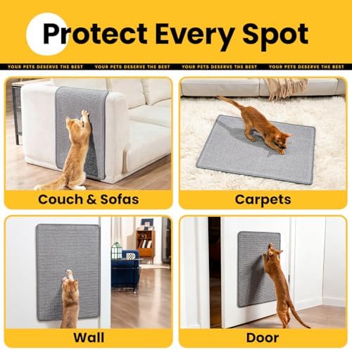Conlun Cat Scratcher Mat, Natural Sisal Cat Scratch Pad - Image 6