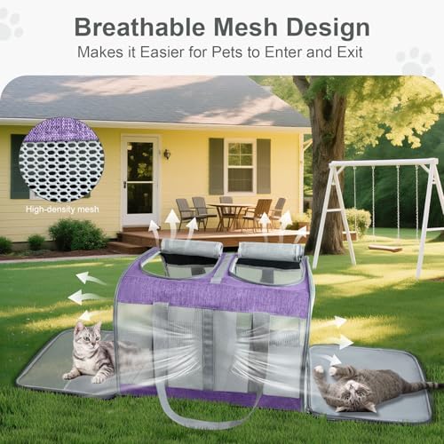 Soft-Sided Cat Carrier for 2 Cats, Breathable Mesh Design, Airline Approved - Image 2