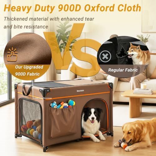 36 Inch Collapsible Travel Dog Crate, 4 Doors & Soft Pet Mat - Image 6