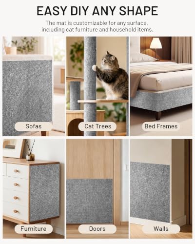 Cat Couch Scratcher for Furniture Protection, Self-Adhesive Cat Scratching Mat - Image 3